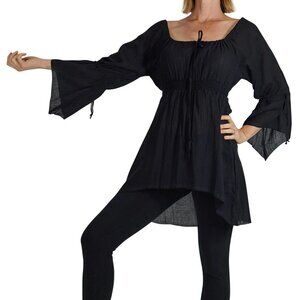 Pirate Shirt Ren Faire Chemise Blouse - Cottagecore Gothic Summer Size Large